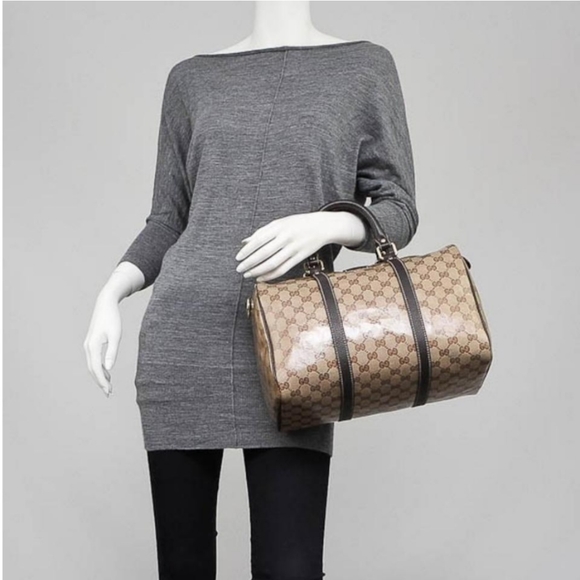 NWOT Authentic Gucci GG Monogram Supreme Crystal Joy Boston Satchel Bag - Picture 11 of 11